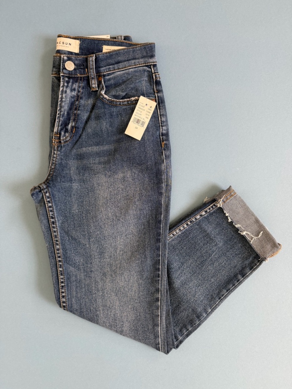 NWT PacSun Vintage Icon Medium Wash Raw Hem Denim Jeans‎